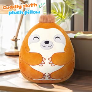 BSTAOFY 12'' Cute Sloth Soft Plush Pillow Sloth Stuffed Animal Cushion Nap Pillow Birthday Valentines for Boys Girls