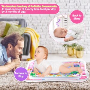 Infinno Tummy Time Mat Premium Baby Water Play Mat for Infants and Toddlers Baby Toys for 3 to 24 Months, Strengthen Your Baby's Muscles, Pink Theme Toys