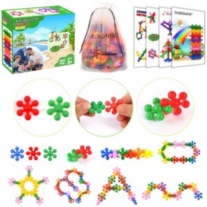 KASHIAOTE 250 Pieces Building Blocks Kids STEM Toys Educational Building Toys Interlocking Solid Plastic Discs Sets for Preschool Kids Boys and Girls Aged 3+, Safe Material Creativity Kids Toys