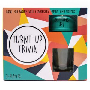 TMD Retail Turnt Up Trivia Card Games for Adults - Call Bell Card Games for Adults - Trivia Games for Family - Friends Trivia for Bachelor, Birthday Parties - Trivia Game with 1.5 Oz Shot Glass 44 Ml