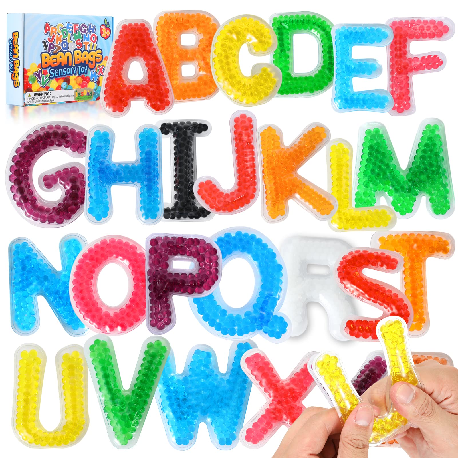 LESONG Alphabet Letters Sensory Toys: ABC Learning Educational Montessori Toys, Fidgets Sensory Toys for Classroom Calm Down Corner Autistic Anxiety Relief