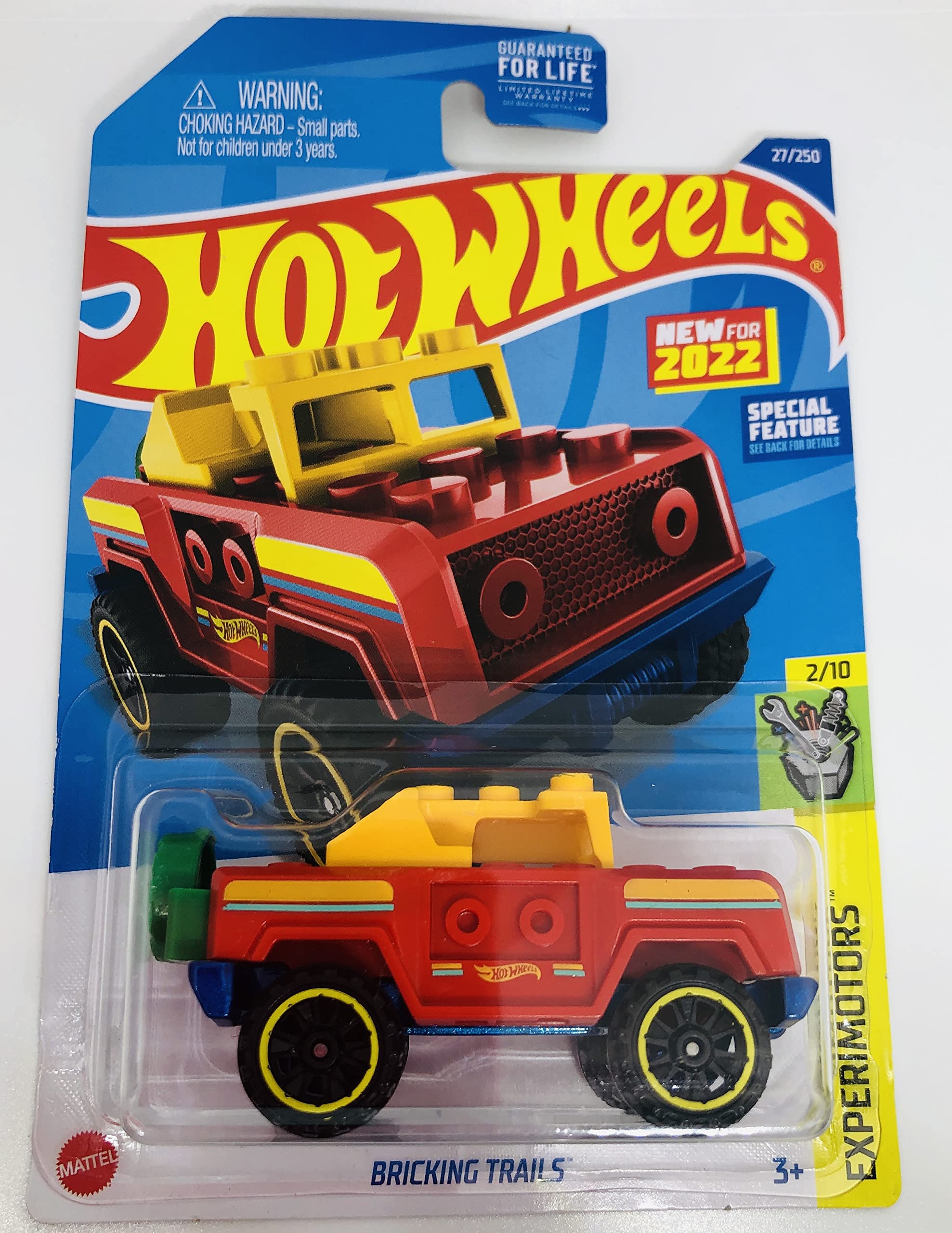 Hot Wheels 2022 - Bricking Trails - Experimotors 2/10 - Red - Bronco Style - Ships Bubble Wrapped in a Box