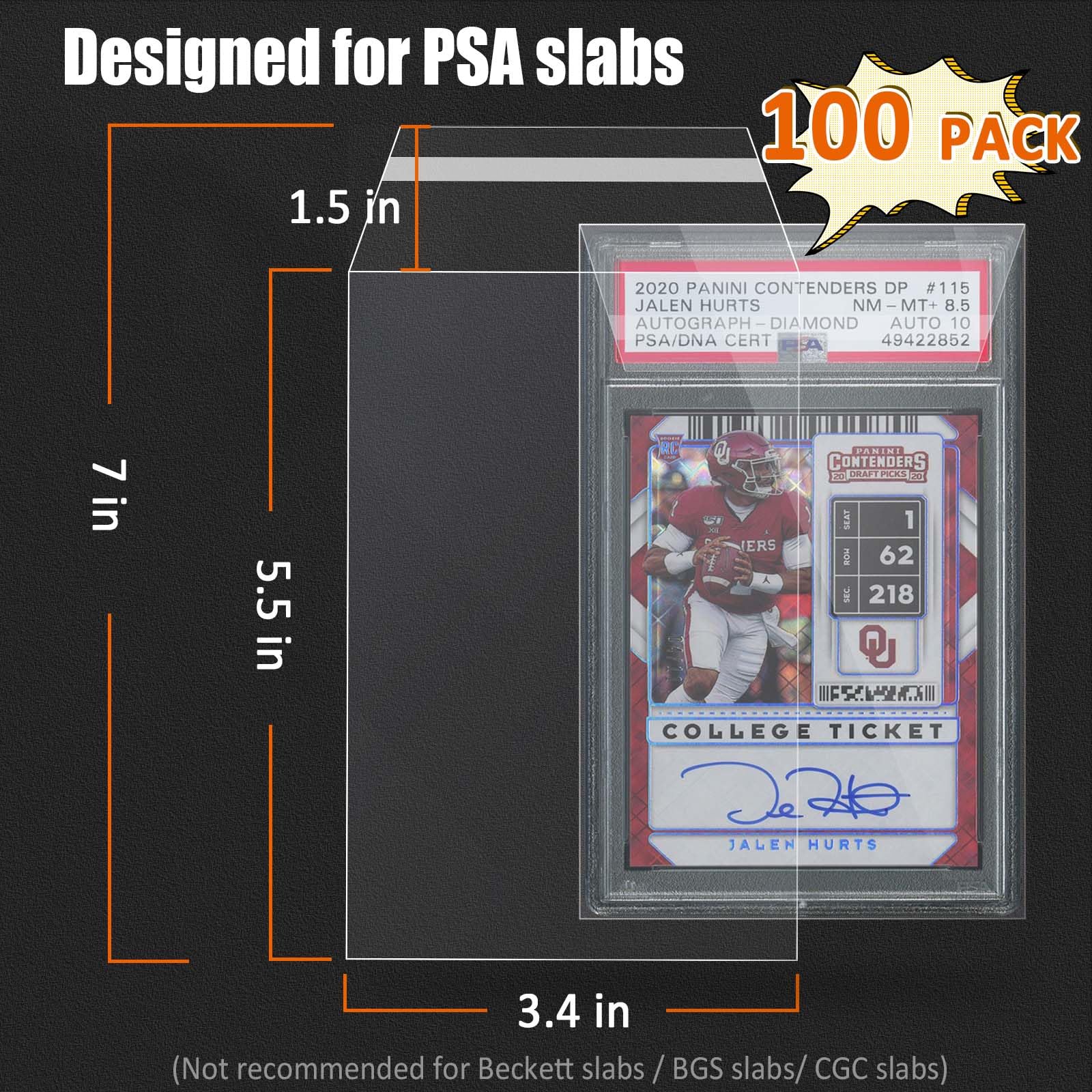 Sleeves for PSA Graded Slabs Ultra Protection for The Graded Card for Pro Collector (100Pack)