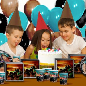 ATV Birthday Party Supplies Set - 4 Wheeler Birthday Party - Offroad Party Supplies - Racing Birthday Party Supplies | ATV Tableware Set Includes Plates, Napkins and Cups | Kit for 16