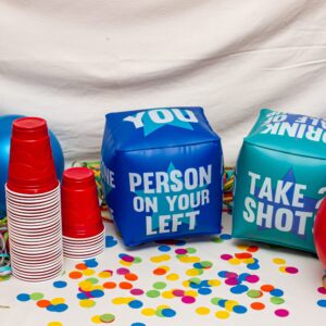 TMD Retail Giant Dice Drinking Game for Adults - Blow Up Dice PVC Inflatable and Reusable 2 Dice - 10" - Jumbo Dice for Indoor Outdoor Fun Games, Pool Parties, Lawn Floor Games