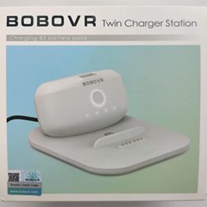 BOBOVR Twin Charger Station/Dock for B2 Battery Pack,Ultra-Thin Design, Magnetically Supply Power to 2 B2 Battery Packs at The Same Time