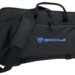 Rockville MCB22 Gig Bag Case 4 DJ/MIDI/Keyboard Controllers/Guitar Pedal Board,Black,23” x 12” x 4”