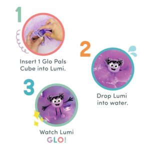 New Glo Pals Lumi Water-Activated Bath Toy with 6 Reusable Light-Up Cubes for Sensory Play