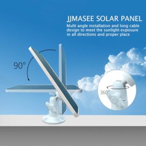 JJMASEE Solar Panel Charger for Arlo Essential Spotlight/XL Spotlight Camera(not for Arlo Essential 2K/2K XL), Micro USB (not Type-C) 13FT Weatherproof Cable and Aluminum Alloy Mount (1 Pack)