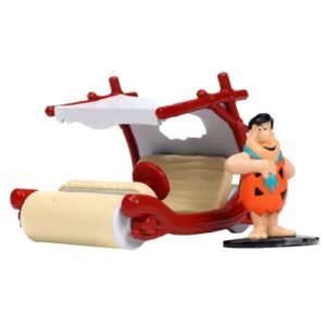 flintstones 1:32 flintmobile vehicle with fred flintstone diecast figure, toys for kids and adults