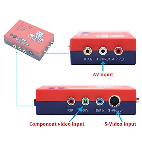 Kacenray A/V to HDMI Converter and Line Doubler for Retro Game Console PS2 / N64 / NES/Dreamcast/Saturn / MD1 / MD2