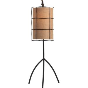 crestview collection miller metal table lamp in black