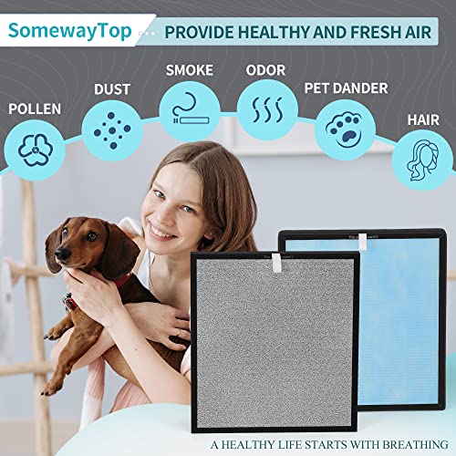 [2 SETS] Air Replacement Filter Set Compatible with HSP001 Air Filters True Air Clenaer for Home, H13 HEPA, HEPA Pre-filter,Carbon and Pre-filter 4