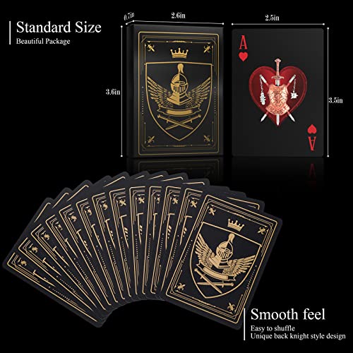 WJPC Waterproof Playing Cards，Plastic Playing Cards,Deck of Cards ，Game and Party Poker Cards (Knight Gold)