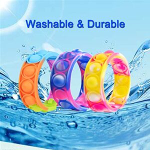 60 Pcs Pop Bracelet Bubble Fidget Toys for Party Favors, Hand Finger Silicone Wristband Bulk for Student Classroom Prize, Goodie Bag Fillers Easter Egg Basket Stuffers Christmas Valentine Gift for Kid