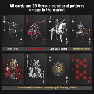 WJPC Waterproof Playing Cards，Plastic Playing Cards,Deck of Cards ，Game and Party Poker Cards (Knight Gold)