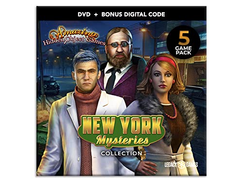 Legacy Games Amazing Hidden Object Games for PC: New York Mysteries (5 Game Pack) - PC DVD with Digital Download Codes