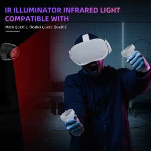 IR Illuminator Infrared Light for Oculus Quest 2, Enhance Hand Tracking Sensitivity in Dark, Infrared VR Light Immersive No-Light Disturban (Gray)