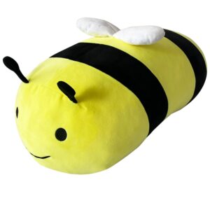 Pineapple Bee Plush Pillow, Giant Stuffed Animal Bee Plushie, Cute Stuffed Bee Plush Toy Birthday Gifts for Girls & Kids (24 inch)