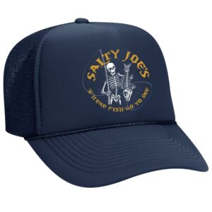 JOES SURF SHOP Fishin' Bones Foam Snapback Trucker Hat-Navy