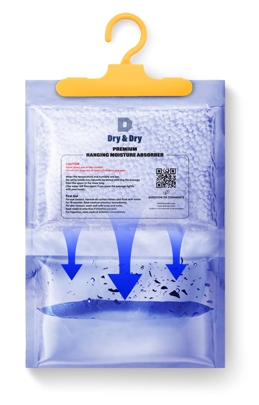 Dry & Dry 5 Packs [Net 7 Oz/Pack] Moisture Absorbers Dehumidifiers for Home Dehumidifier for Basement Dehumidifiers for Bedroom Small Dehumidifiers - Dehumidifiers Moisture Absorbers