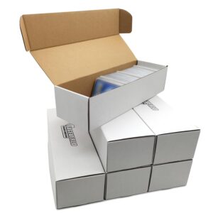 Fageverld Cardboard Storage Boxes with Dividers - For Baseball, Football, Sports Cards and MTG Playing Cards (6 Count)