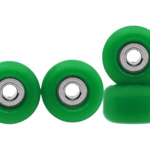 Teak Tuning Eco 85D CNC Poly Fingerboard Wheels - Street Shape, 7.5mm Dia., 5mm Wide - Green Colorway