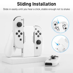 FUNDIARY Comfort Charging Grip Compatible with Nintendo Switch and Switch OLED Joycon, Handheld Accessories for Joycon Controller with LED Indicator with Charging Cable and 6 Thumb Caps