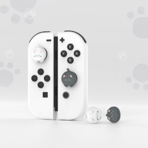 PlayVital Joystick Caps for Nintendo Switch, Thumbstick Caps for Switch Lite, Analog Cover for Switch OLED Joycon Thumb Grip Caps for Switch & Switch Lite & Switch OLED - Cutie Kitty