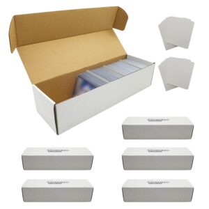 Fageverld Cardboard Storage Boxes with Dividers - For Baseball, Football, Sports Cards and MTG Playing Cards (6 Count)