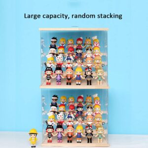 Clear Acrylic Display Case for Funko Pop,Pop mart,Minifigure,Action Figure with 5 Tier Shelf Collectibles Storage Assemble Showcase,Display case with Door for Figure Collectibles(Five Layer)