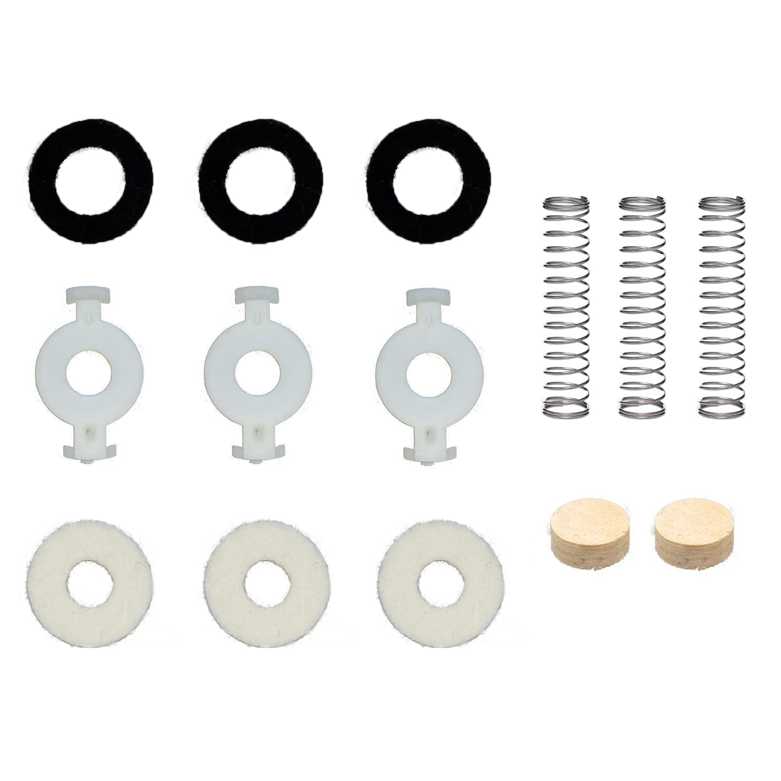 Cheerock 14Pcs Trumpet Valve Repair Kit with Spring Felt Washers Cork Pad Trumpet Valve Replacement Parts