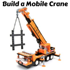 Block Builder Mobile Crane Building Block Set (475pcs) and Construction Tower Crane. Two Building Kits in one Set! Toy Blocks Suitable for Boys and Girls.