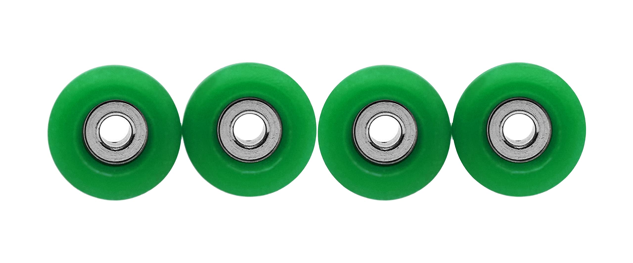 Teak Tuning Eco 85D CNC Poly Fingerboard Wheels - Street Shape, 7.5mm Dia., 5mm Wide - Green Colorway