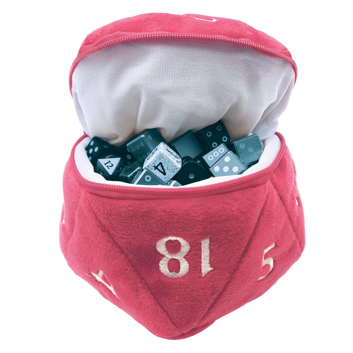 Ultra PRO - Hot Pink D20 Plush Dice Bag - The Perfect Dice Bag for Any RPG Games Like Magic: The Gathering, and D&D, Carry up to 50 Dice in a Stylish Plush Bag and Up Your Game