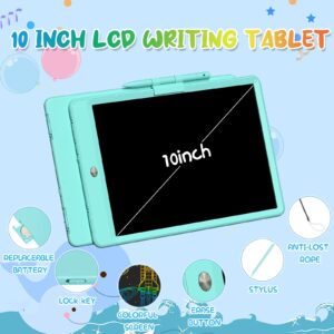 PYTTUR 2 Pack LCD Writing Tablet for Kids 10 Inch Reusable Drawing Pad Colorful Toddler Writing Board Electronic Drawing Tablet Educational and Learning Toys Drawing Set for Kids Ages 3-10(B+P)