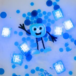 Glo Pals New Blair Water-Activated Bath Toy with 6 Reusable Light-Up Cubes for Sensory Play