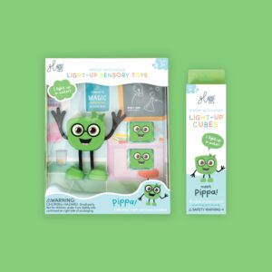 New Glo Pals Pippa Water-Activated Bath Toy with 6 Reusable Light-Up Cubes for Sensory Play