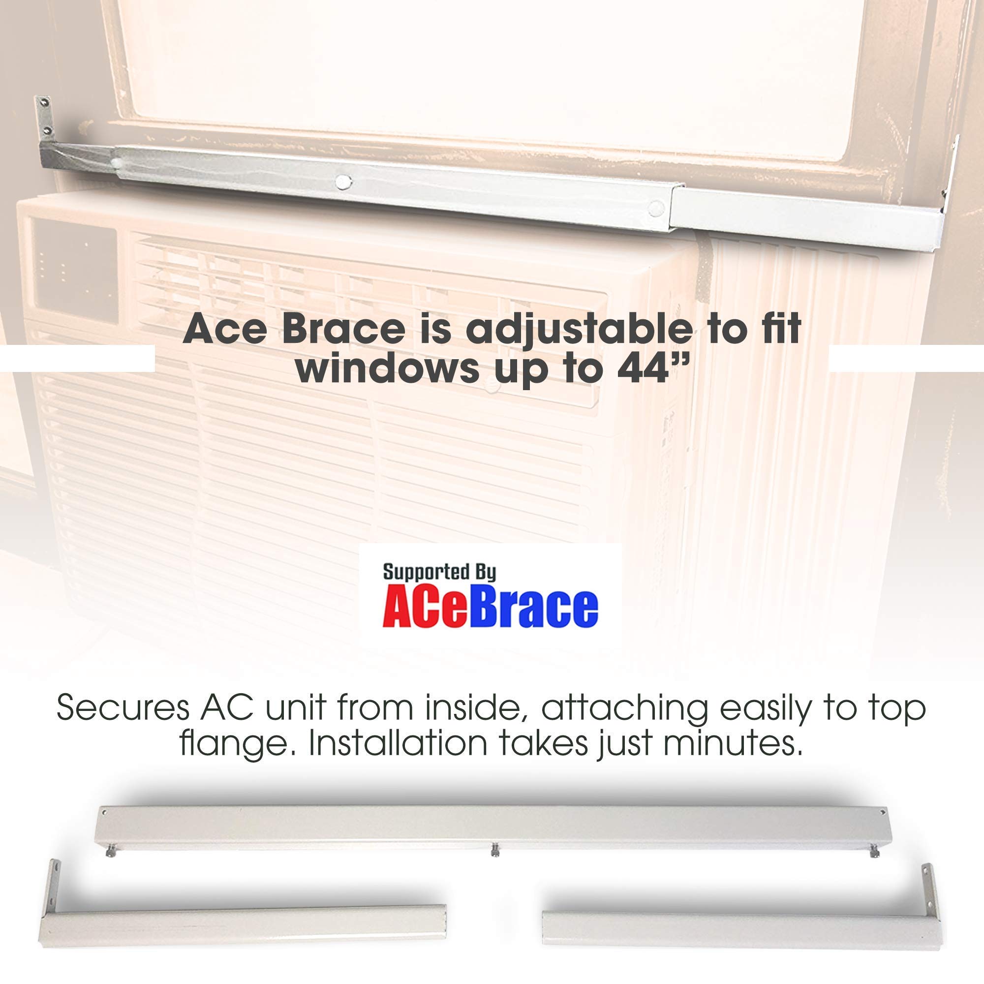 Air Conditioner Support for most window Air Conditioners - Universal AC Window Bracket- Air Conditioner Support - Window Guard and Air Conditioner Support. Fits in most windows.