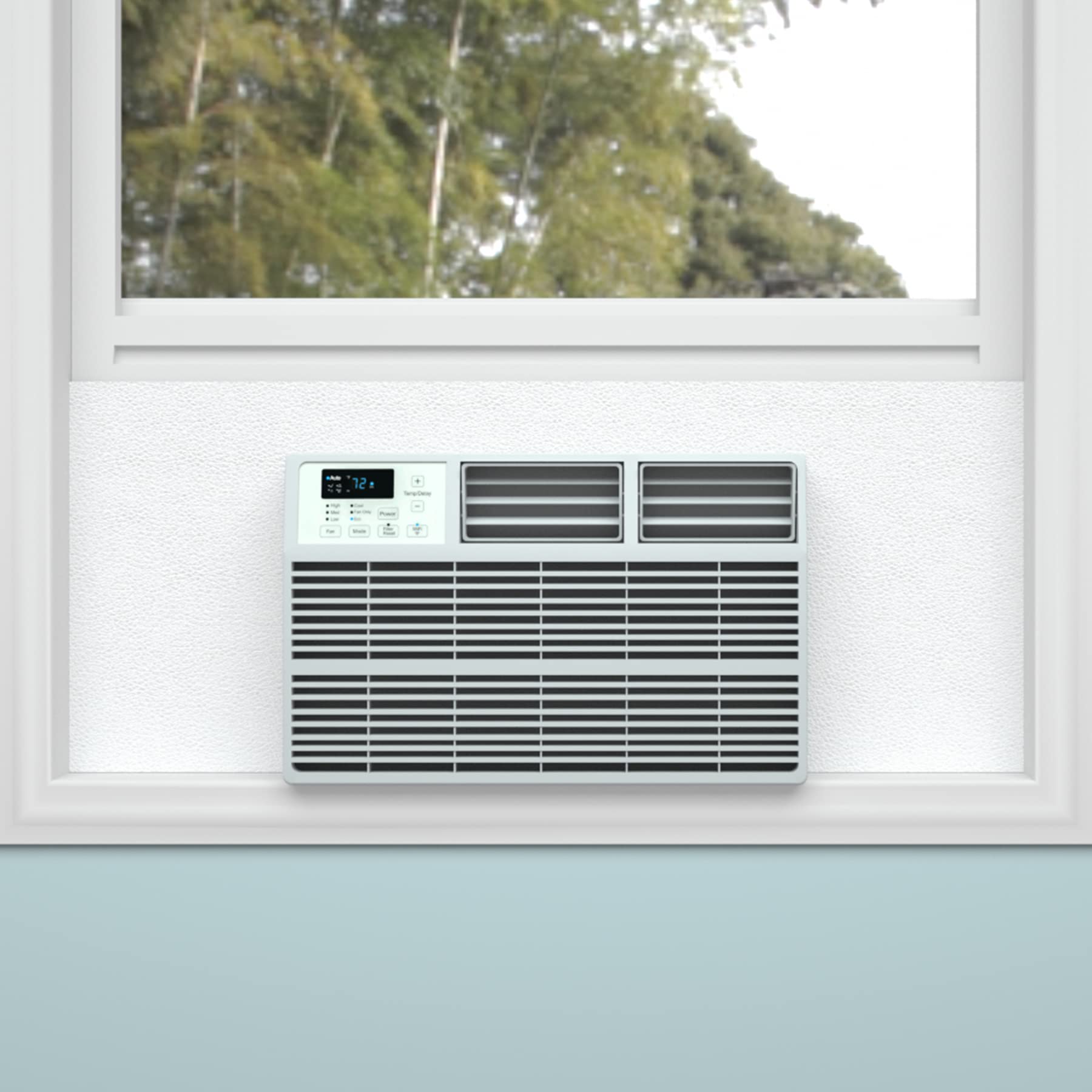 Air Jade Window Air Conditioner Side Panels, Full Surround Insulated Foam Cover for Indoor Window AC Unit, Window AC Seal Kit for Summer and Winter, White