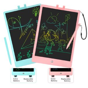 pyttur 2 pack lcd writing tablet for kids 10 inch reusable drawing pad colorful toddler writing board electronic drawing tablet educational and learning toys drawing set for kids ages 3-10(b+p)