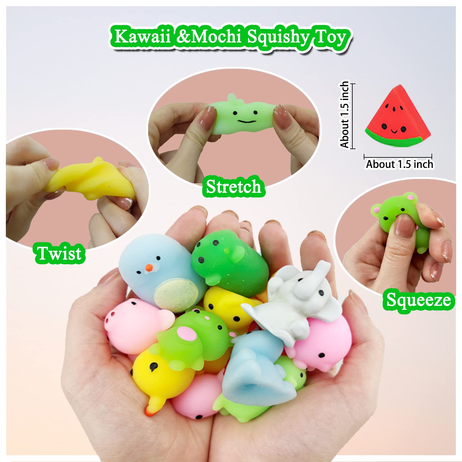 130Pcs Mochi Squishy Toys, Mini Kawaii Squishies Stress Relief Fidget Toys Bulk for Kids Party Favors, Birthday Gifts, Easter Egg Fillers, Valentines Goodie Bags ,Christmas Stocking Stuffers