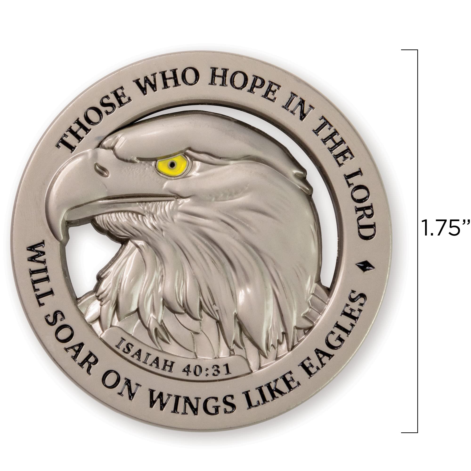 American Bald Eagle Challenge Coin, Bulk Pack of 3 Christian Pocket Tokens, Isaiah 40:31 Bible Study Supplies for Men, Religious Worry & EDC Coins for Police & Military Veterans