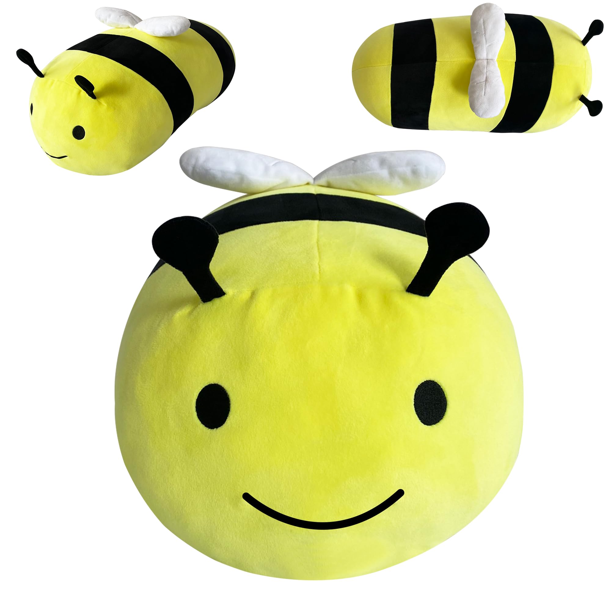 Pineapple Bee Plush Pillow, Giant Stuffed Animal Bee Plushie, Cute Stuffed Bee Plush Toy Birthday Gifts for Girls & Kids (24 inch)