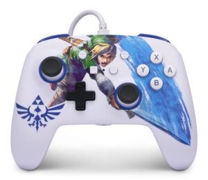 powera enhanced wired controller for nintendo switch - master sword attack zelda link