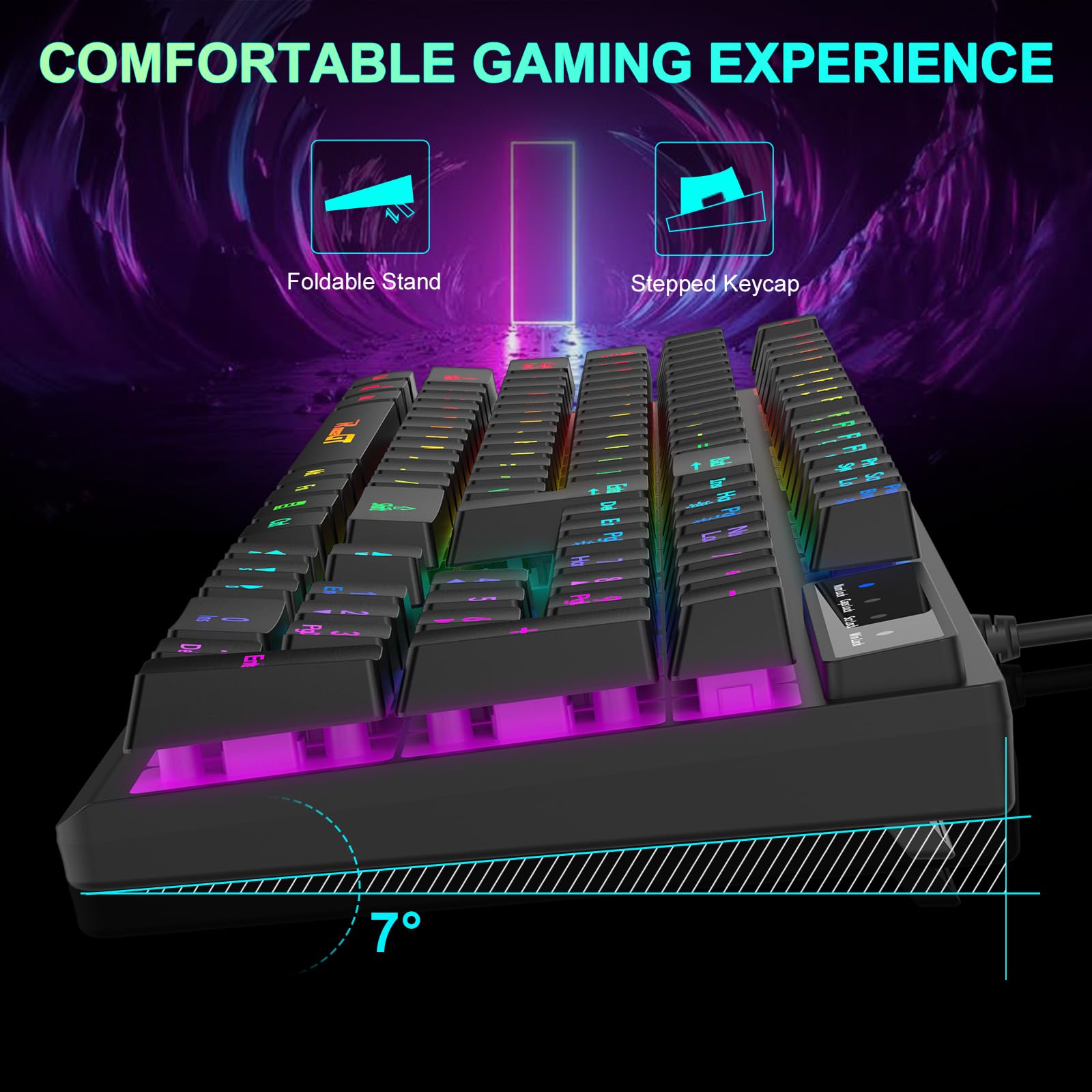 Gaming Keyboard and Mouse Combo, RaceGT USB Backlit 104 Keys Wired Keyboard Gaming, 7 Buttons 6400 DPI Gaming Mouse, Gaming Accessories Compatible with PC Laptop Computer