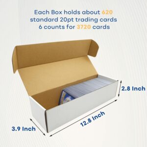 Fageverld Cardboard Storage Boxes with Dividers - For Baseball, Football, Sports Cards and MTG Playing Cards (6 Count)