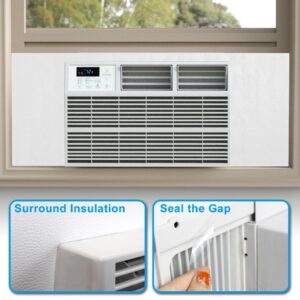 Air Jade Window Air Conditioner Side Panels, Full Surround Insulated Foam Cover for Indoor Window AC Unit, Window AC Seal Kit for Summer and Winter, White