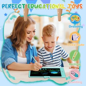 PYTTUR 2 Pack LCD Writing Tablet for Kids 10 Inch Reusable Drawing Pad Colorful Toddler Writing Board Electronic Drawing Tablet Educational and Learning Toys Drawing Set for Kids Ages 3-10(B+P)