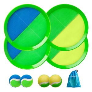 paokoo toss and catch ball games for kids-paddles ball catch lawn game-upgraded version outdoor sports toys for kids/family, boys and girls gifts